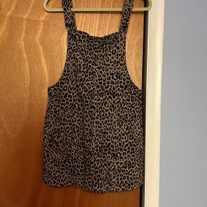 Summer overall short dress, animal print, worn once!